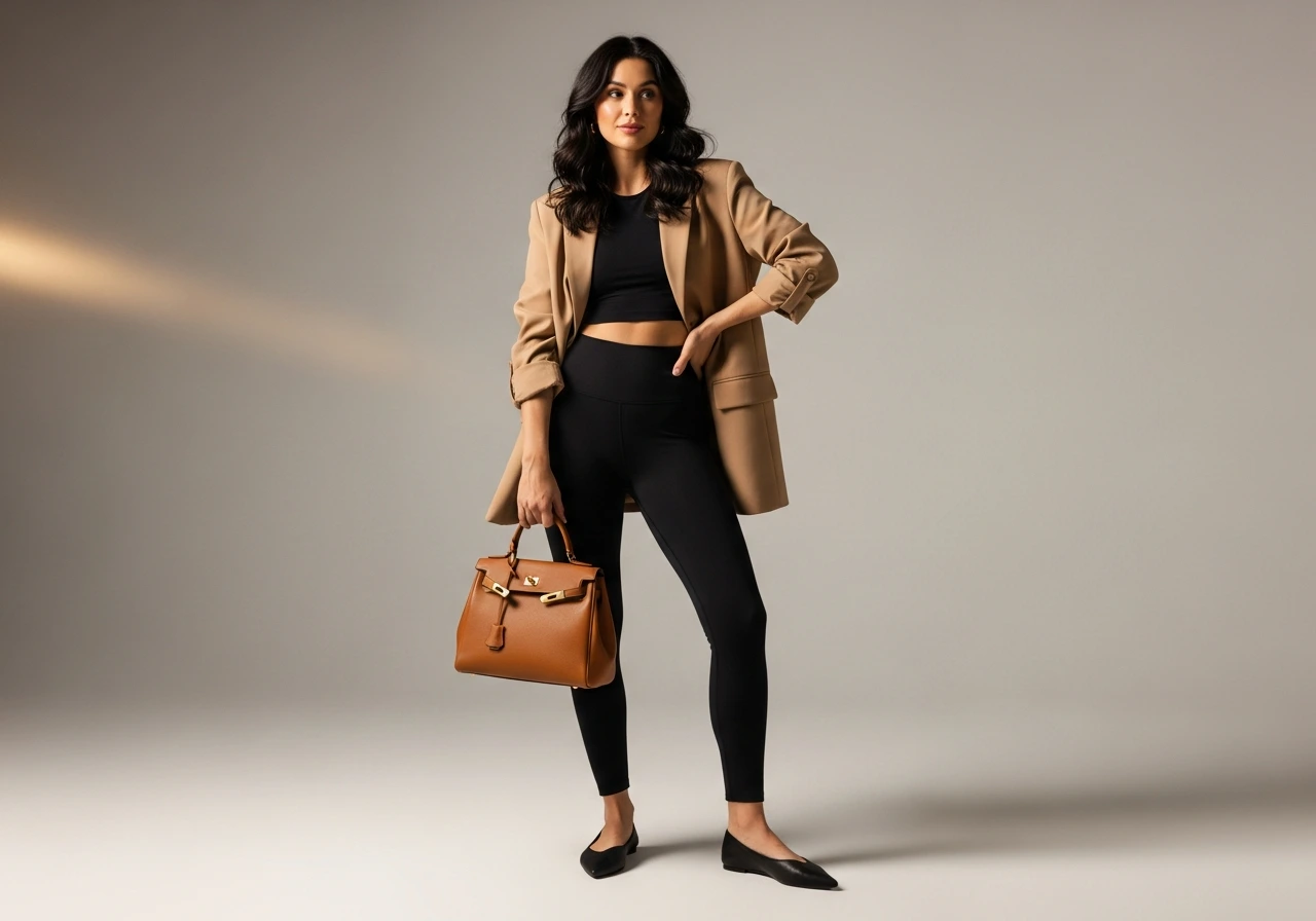 Elevated Leggings with Oversized Blazer