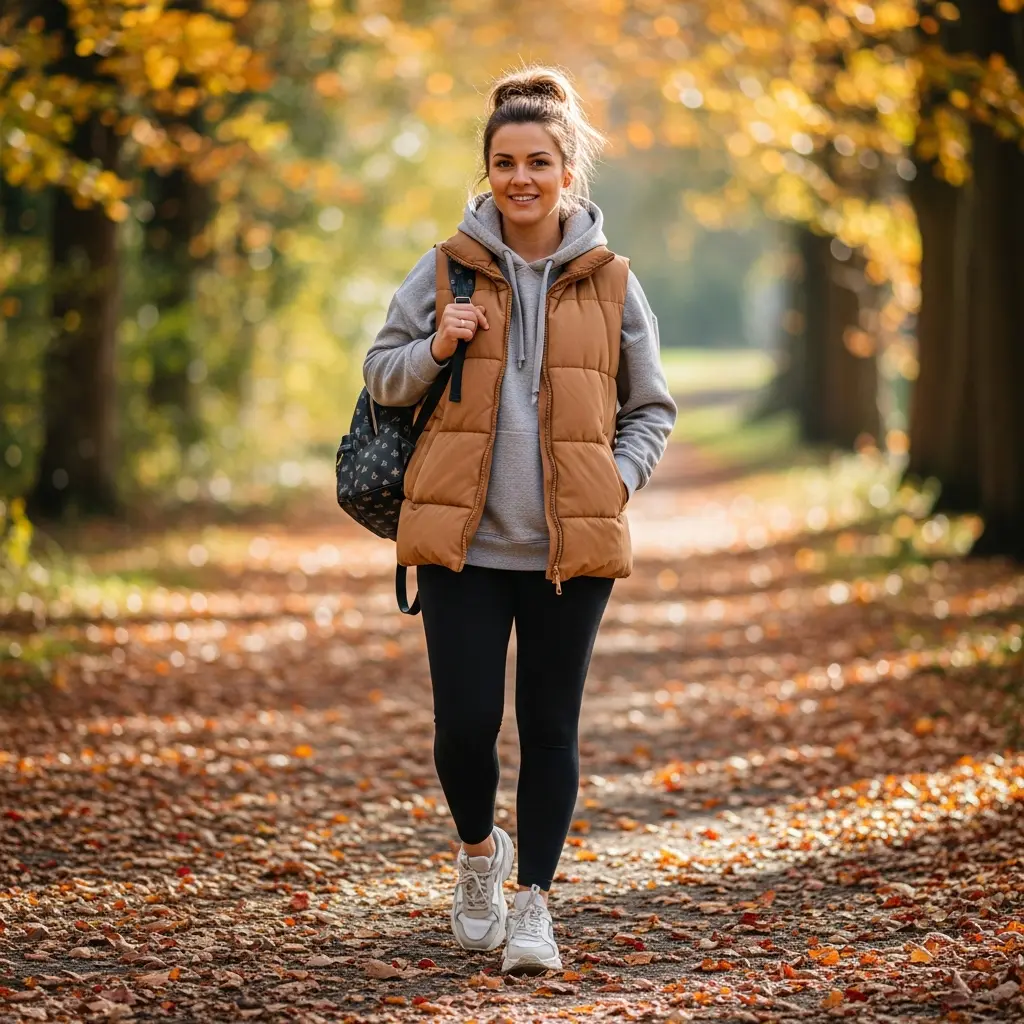Layered Hoodie and Leggings Look