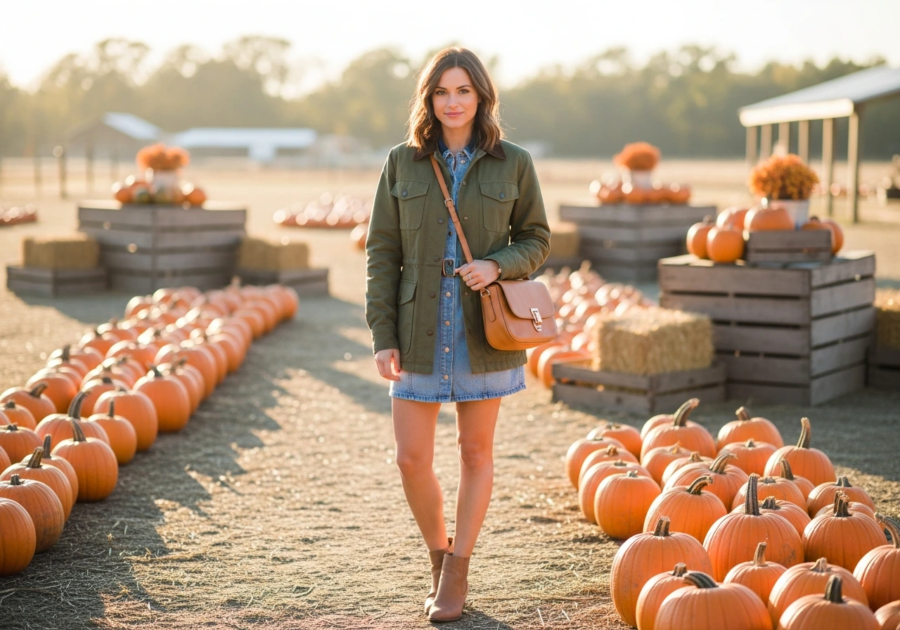 Barn Jacket and Denim Mini Dress