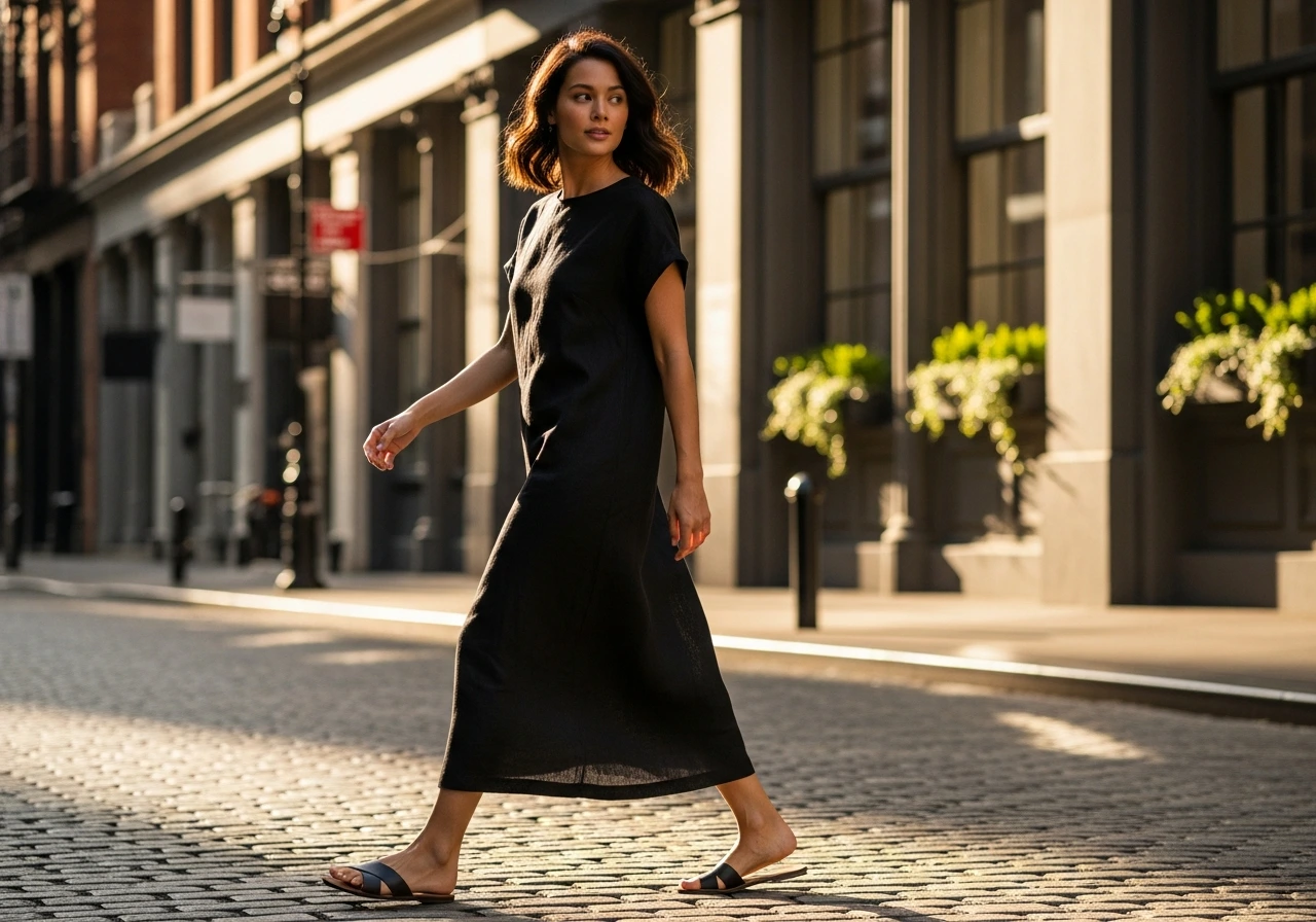 Black Linen Dress