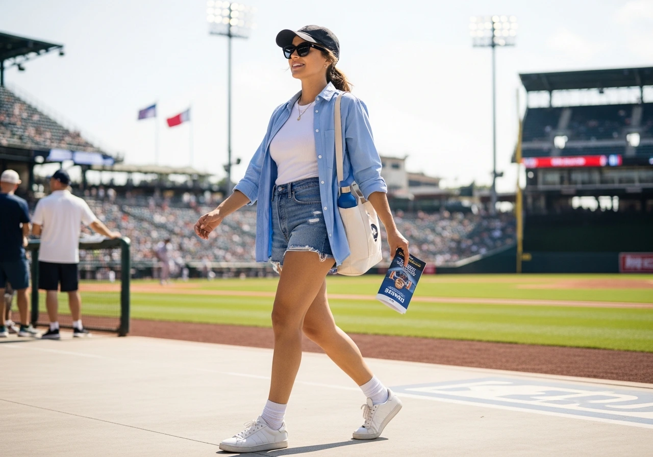 Button-Down Shirt Layered Over Tank