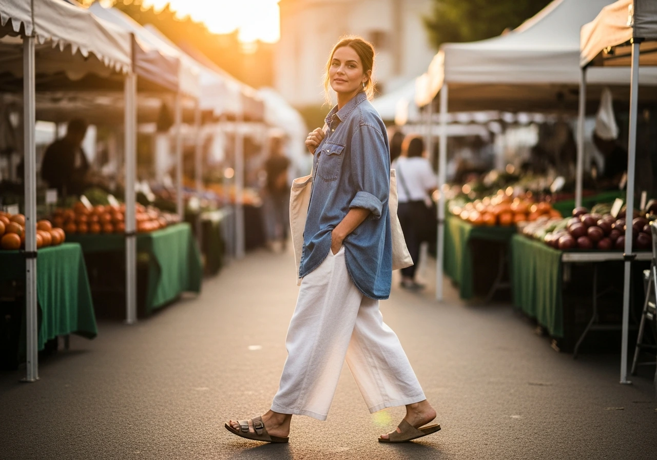 Oversized Denim Shirt and Breezy Pants