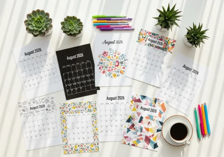 Printable August 2026 Calendar Plan Ahead with Free and Cute Templates.