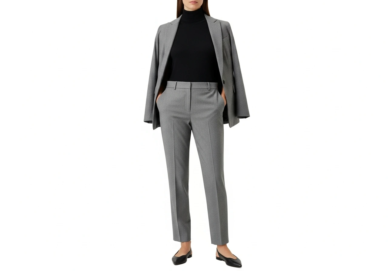 Sleeveless Turtleneck Under Suit Jacket