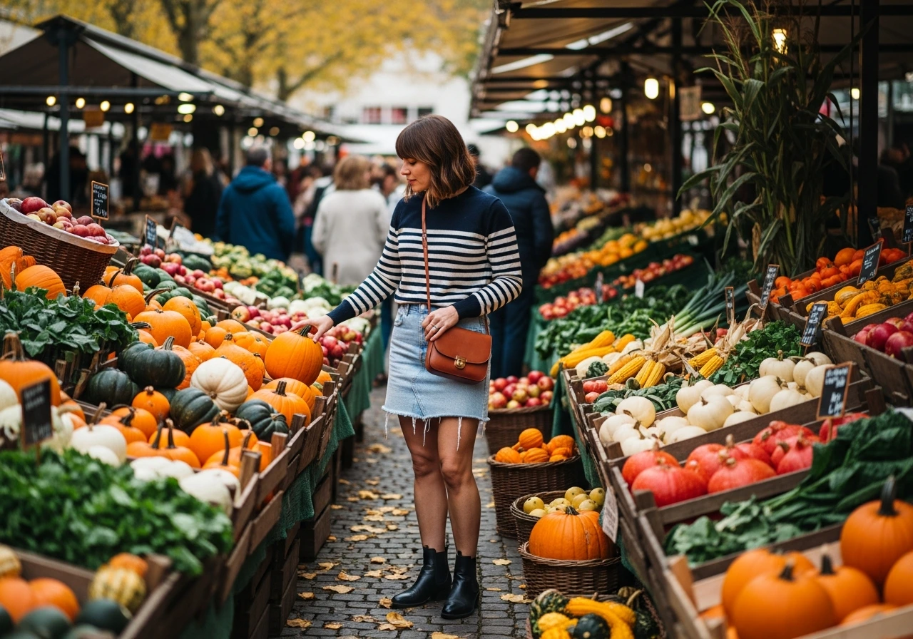 Striped Sweater and Mini Skirt