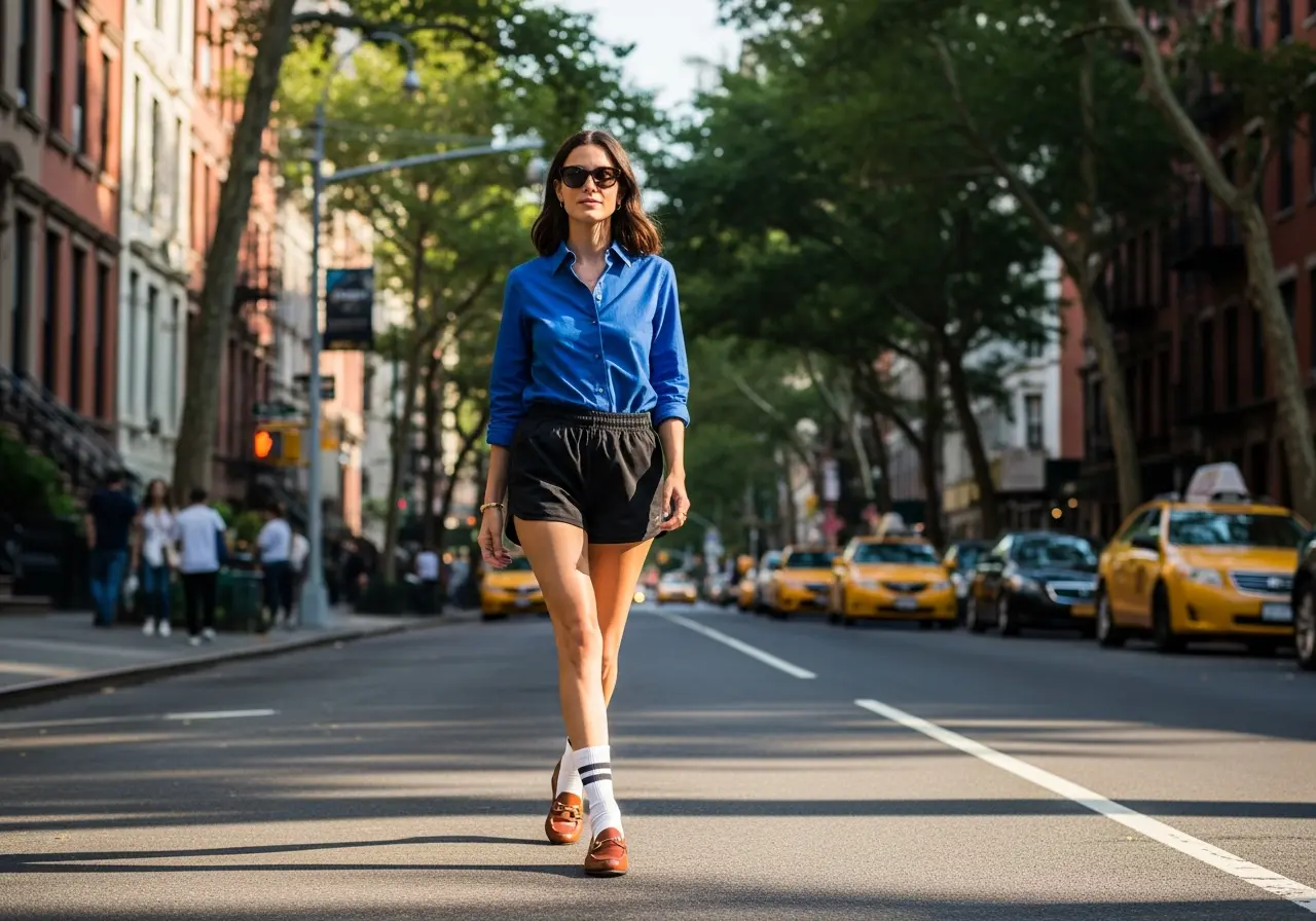 Structured Button-Up with Track Shorts