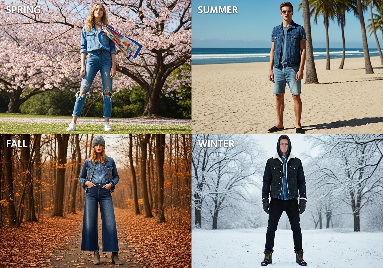 Styling Denim on Denim for Different Seasons