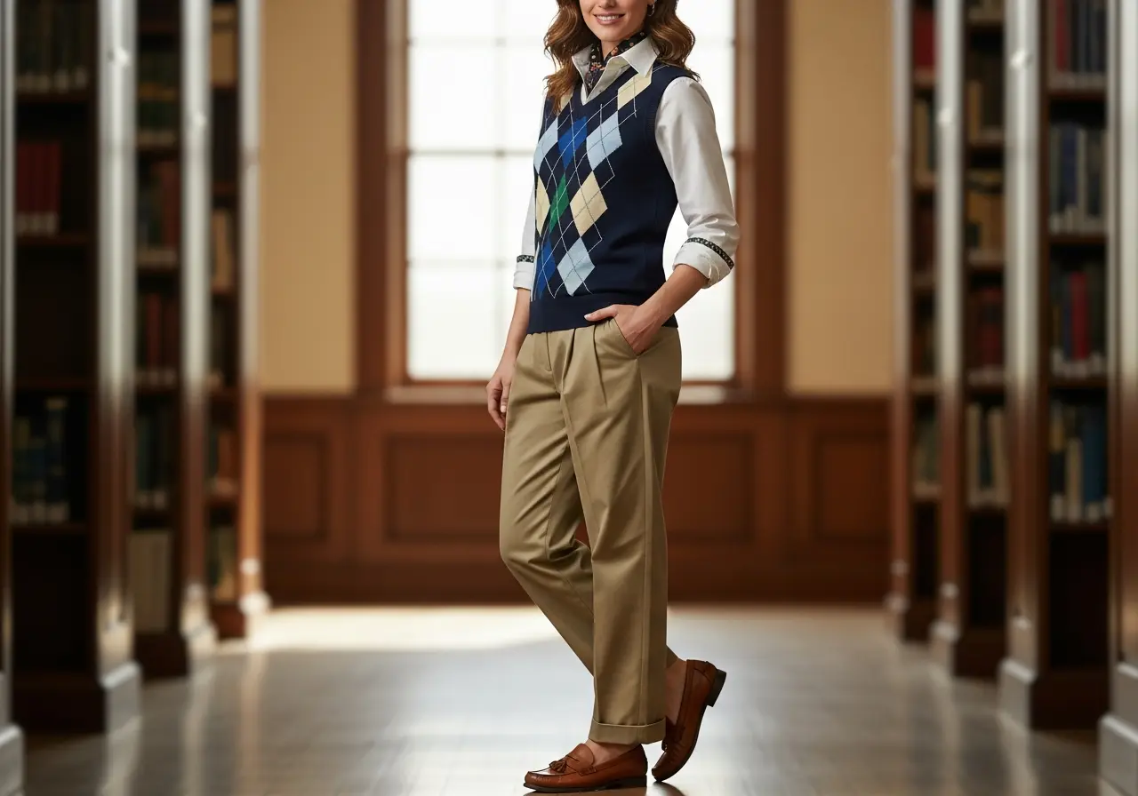 Sweater Vest Over Button Down