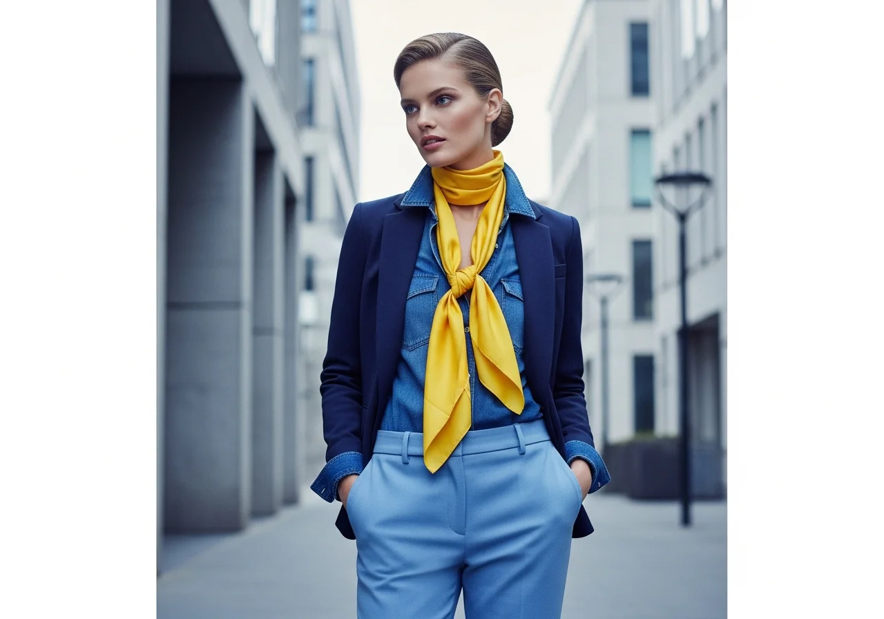 The Monochrome Blue with Yellow Accent