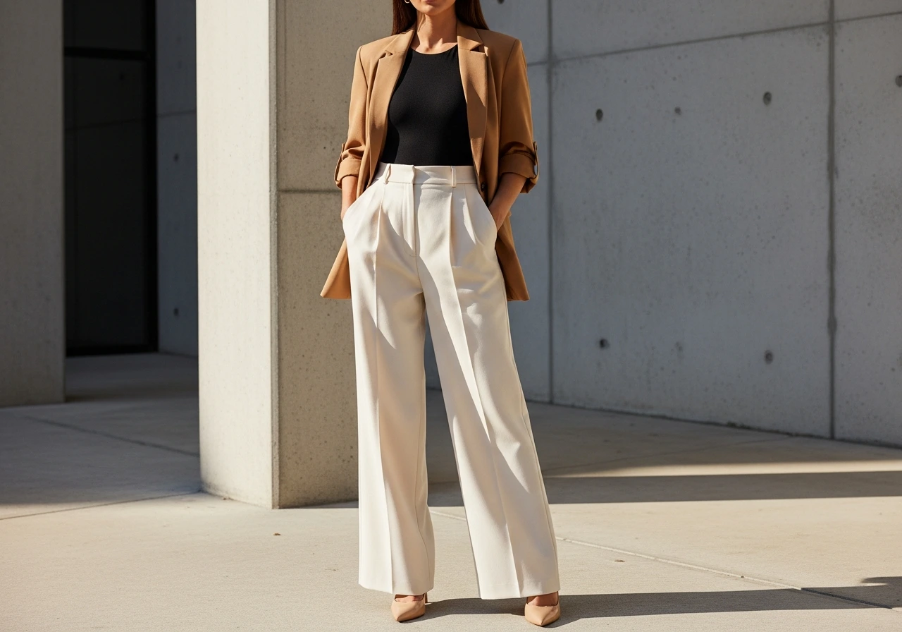 The Oversized Blazer and Wide-Leg Trouser Combination