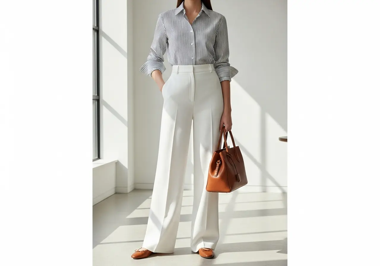 The Power of Pinstripes and Wide-Leg Trousers