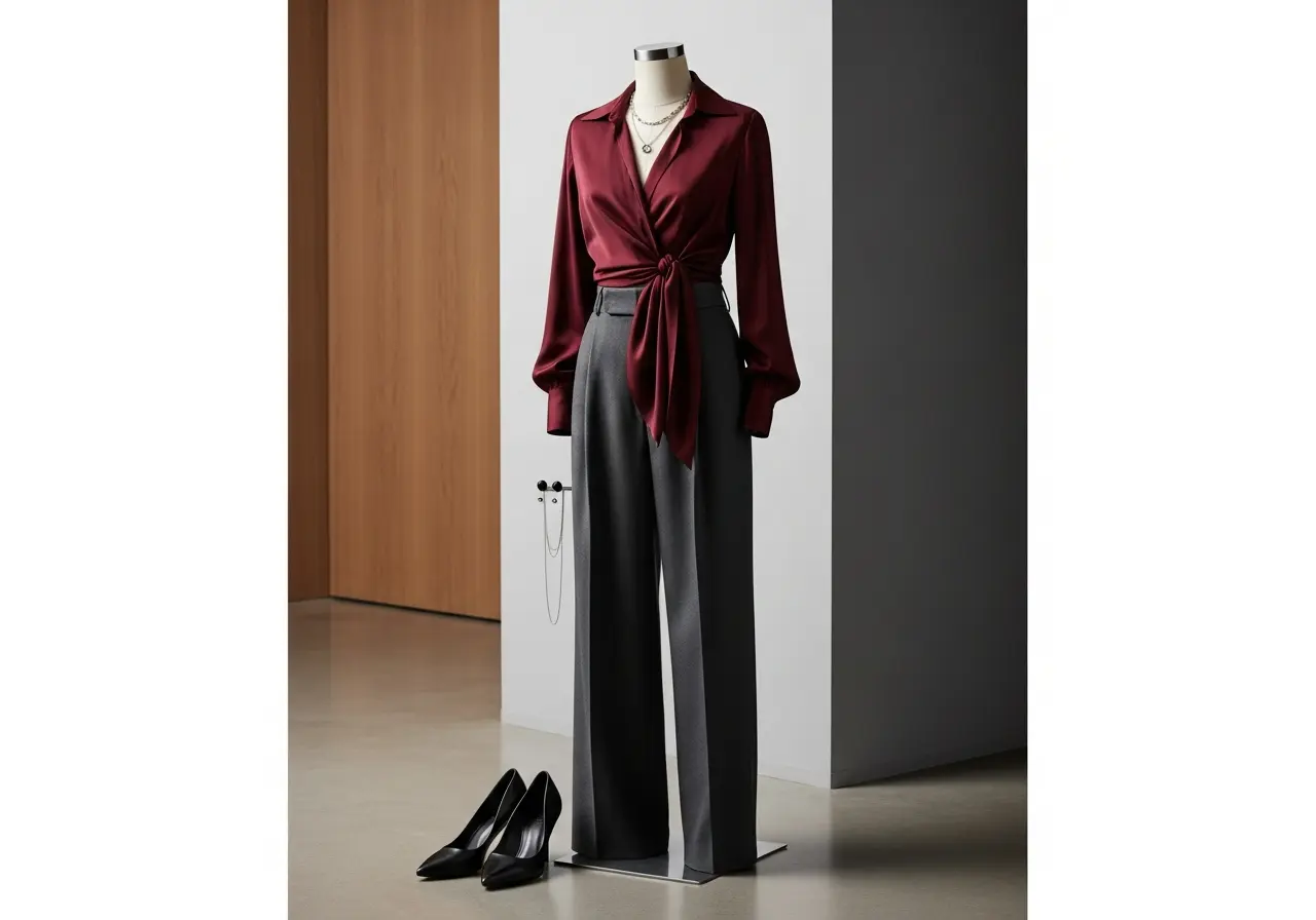 The Tailored Trousers and Silk Top Pairing