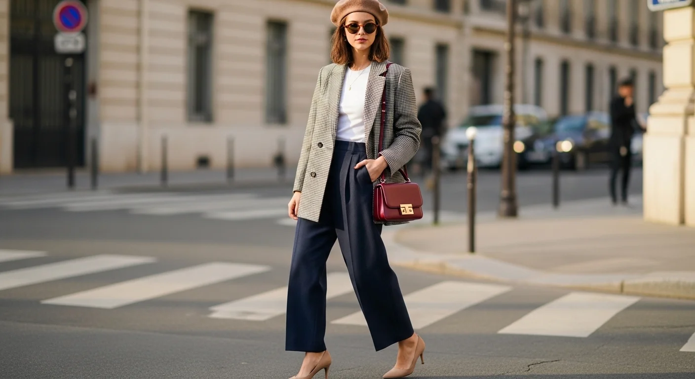 The Checkered Jacket + Beret Combo