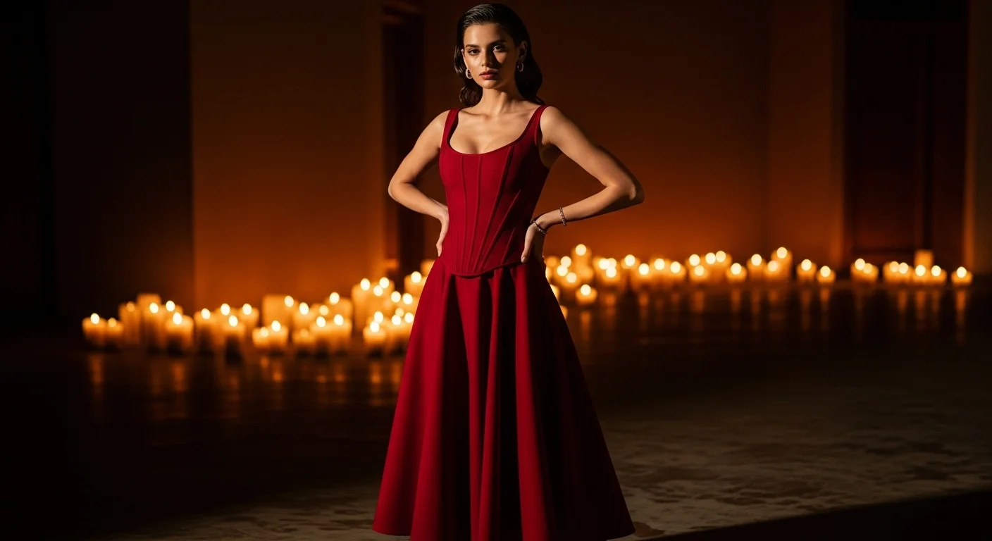 The Cherry Red Corset Dress