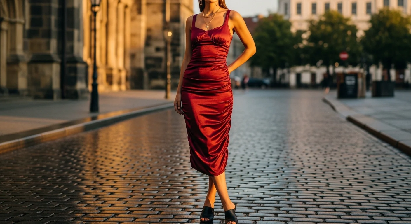 The Cherry Red Midi Dress