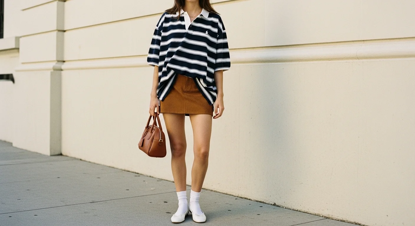 The Oversized Polo + Mini Skirt Combo