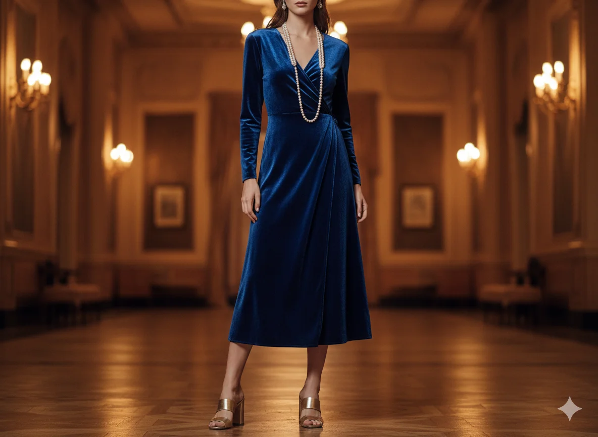 The-Sleek-Tuxedo-Suit-with-Red-Pointed-Toe-Stilettos-and-a-White-Pearl-Choker-Necklace.