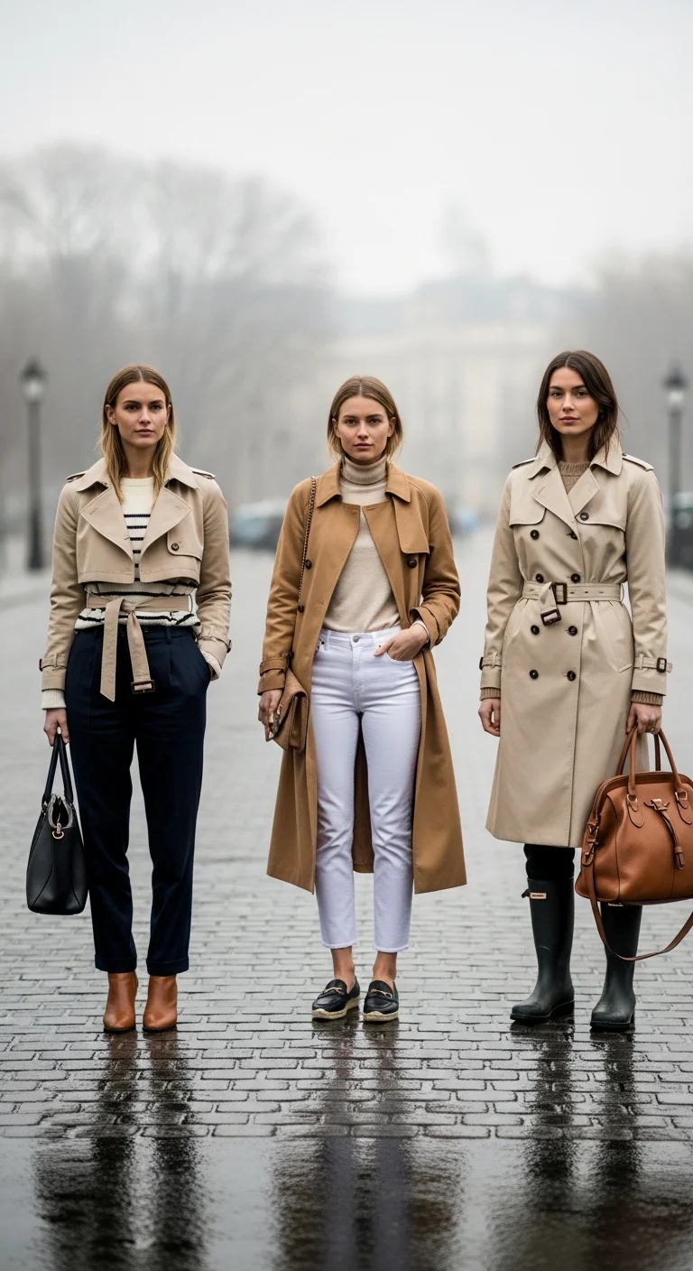 3 Transitional Weather Outfits Where the Trench Coat Shines