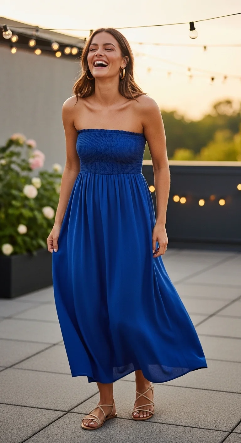 6. The Strapless Smocked Dress