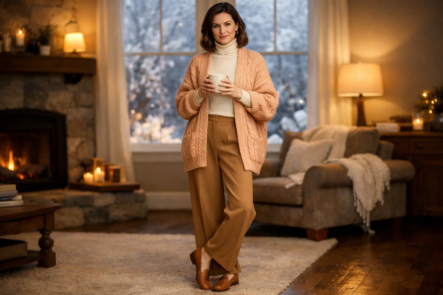 Why-a-Peach-Cardigan-Belongs-in-Your-Winter-Wardrobe