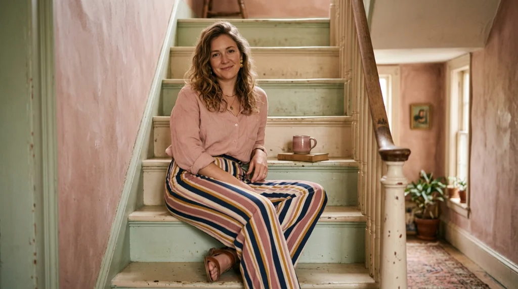 Blush Tones Meet Bold Stripes in a Color Clash That Works