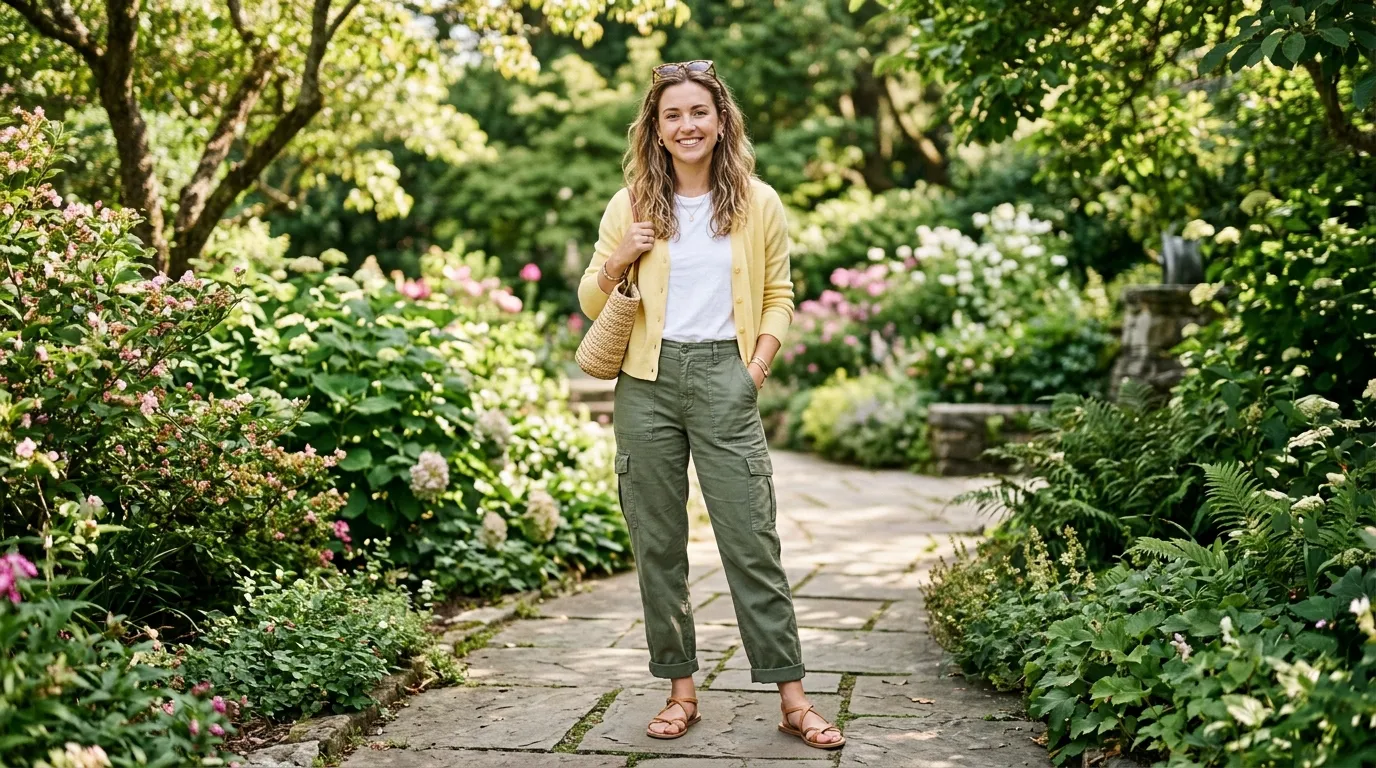 8. Cargo Pants and Cardigan