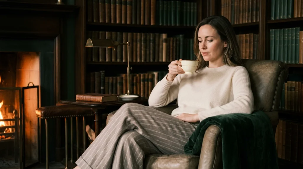 Chalk Stripe Trousers Whisper Old Money Without Saying a Single Word