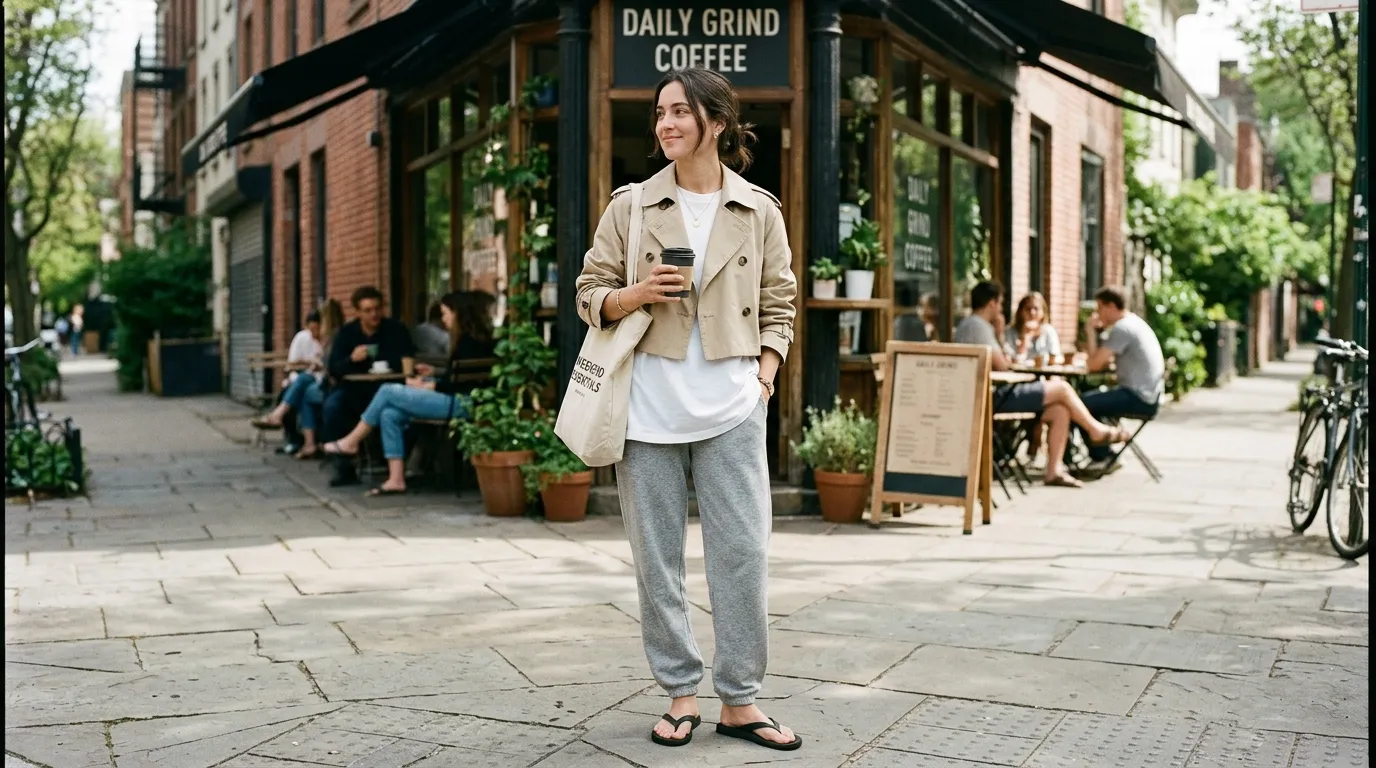 Cropped Trench Over an Oversized Tee