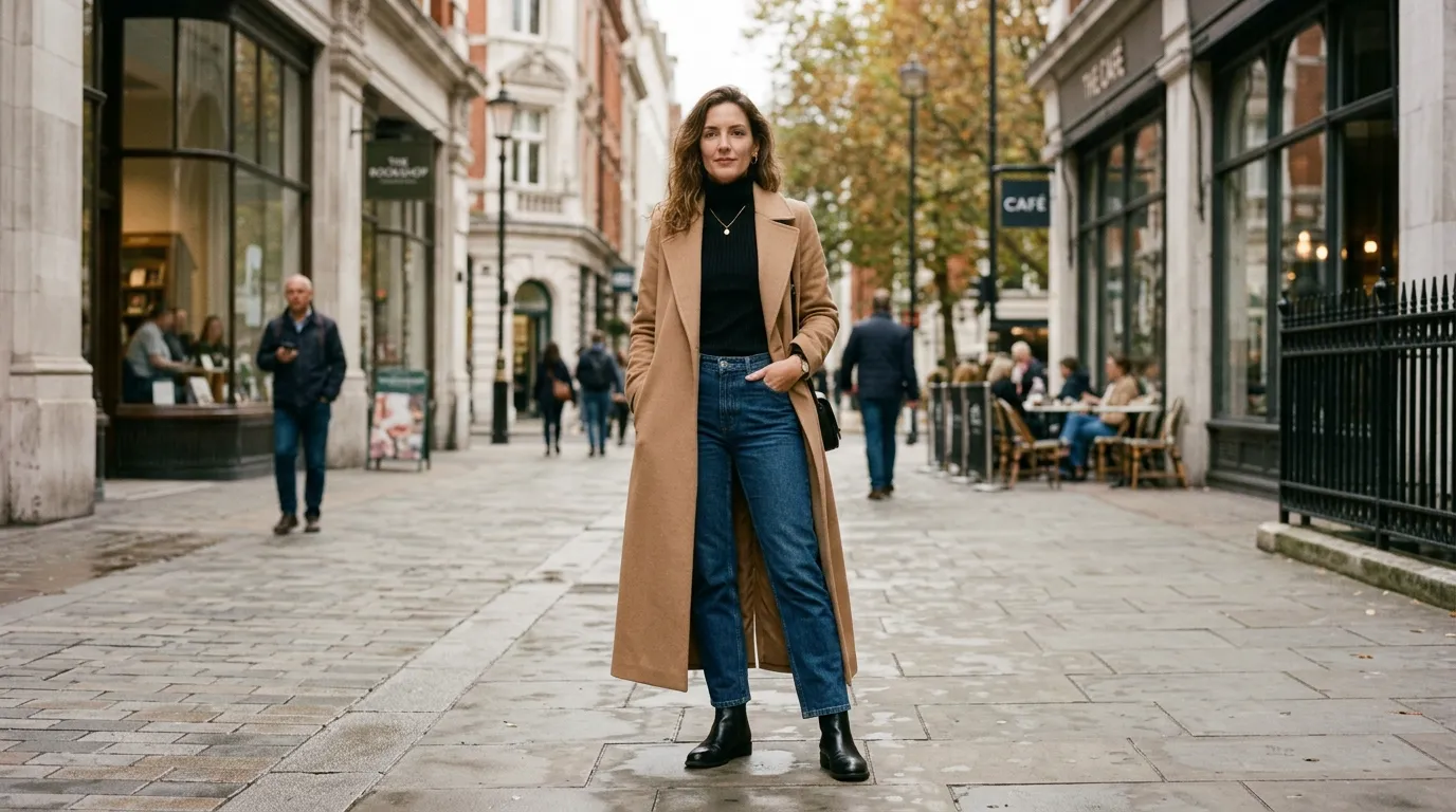 Long Duster Trench With Straight Leg Jeans