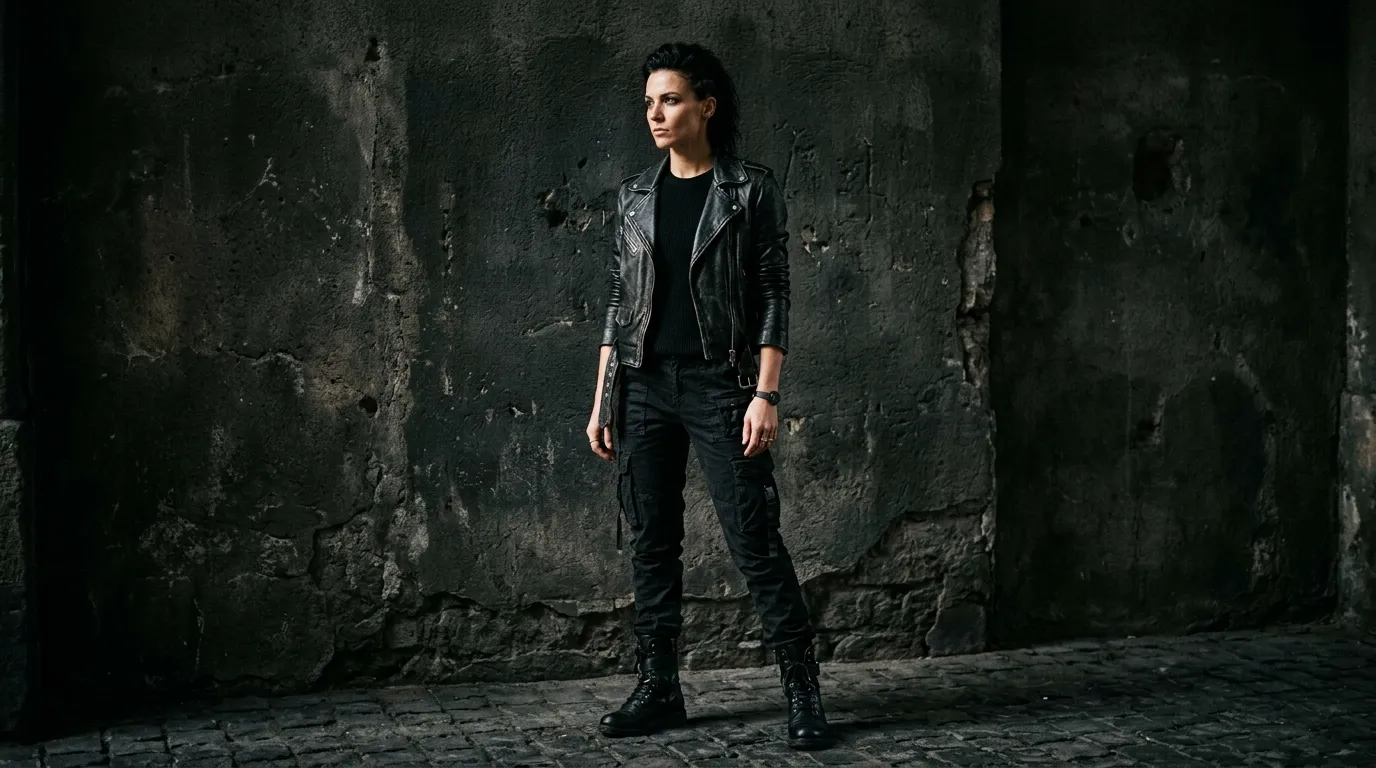3. Monochrome Black Cargo Outfit