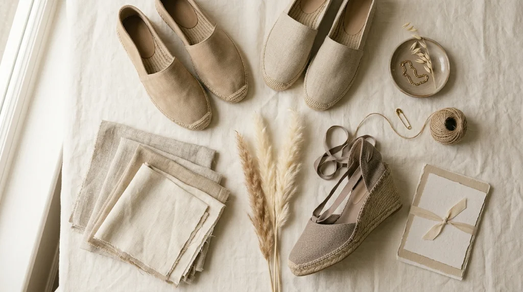 Neutral Tones And Espadrilles Create The Ultimate Quiet Luxury Formula