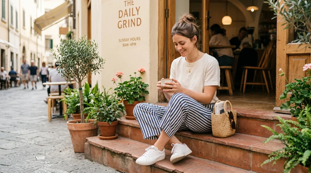 Striped Pants Outfits Quietly Replace Denim as the Weekend Uniform
