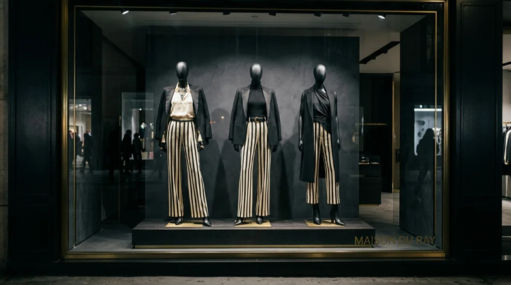 Striped Trousers Prove a Single Pattern Can Outshine an Entire Wardrobe