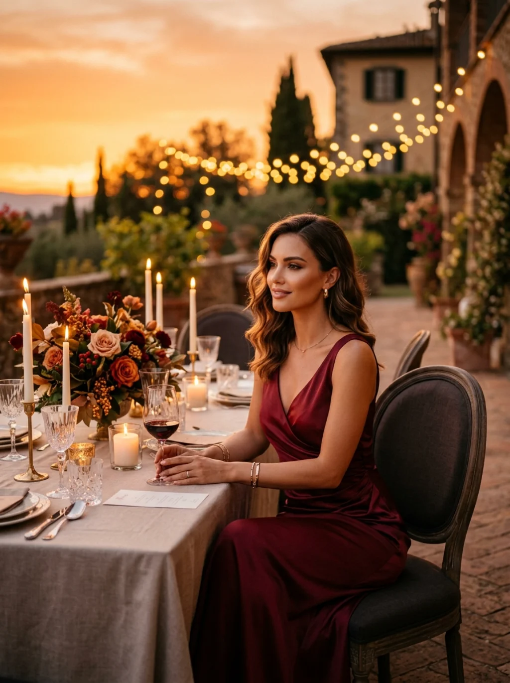 Sunset Dinner Ensembles That Glow With Understated Evening Glamour