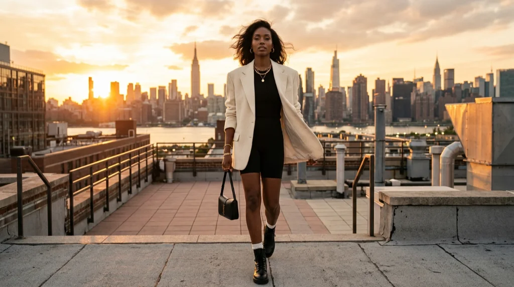 The Secret Formula Stylists Use To Make Biker Shorts Look Expensive