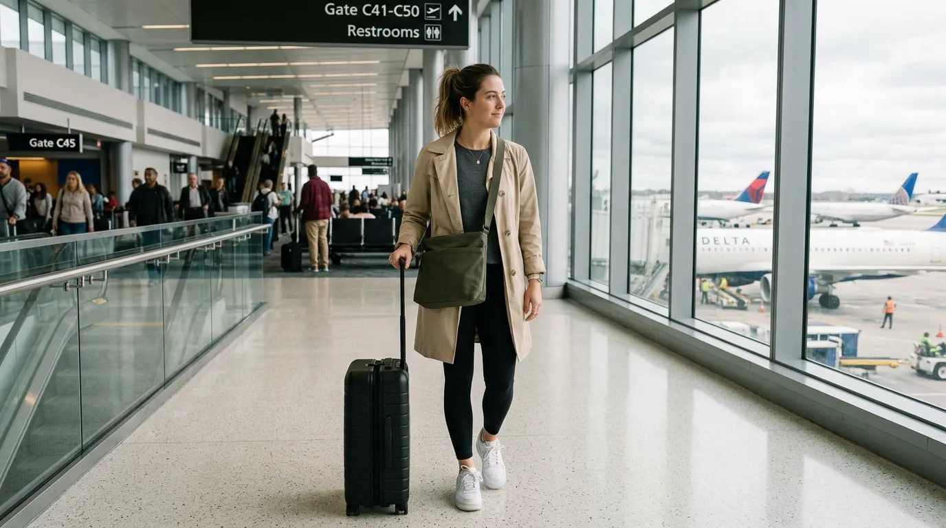 Trench Coat With Leggings for Travel
