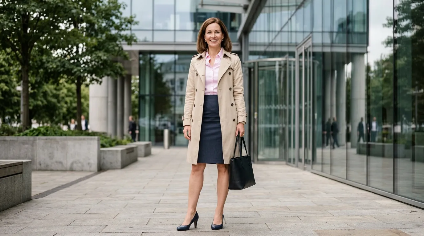 Trench Coat With a Pencil Skirt