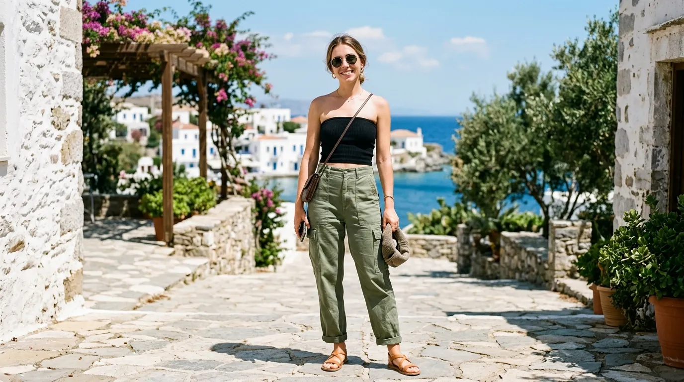 5. Tube Top and Cargo Pants