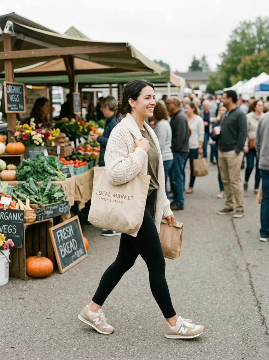 Weekend Errands, Elevated: Athleisure Meets Cozy Knit Layering