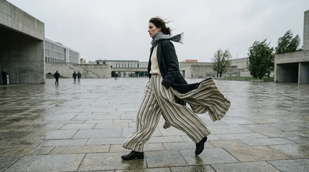 Wide Leg Silhouettes Swallow Stripes Whole and Somehow Look Sharper